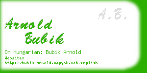 arnold bubik business card